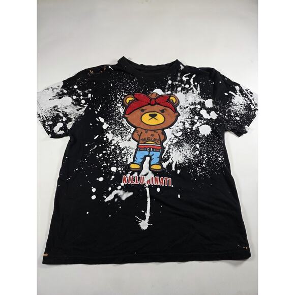 Rebel Minds 3D Killuminati Thug Lofe Bear Tupac Street Shirt Mens Defects - Picture 1 of 5